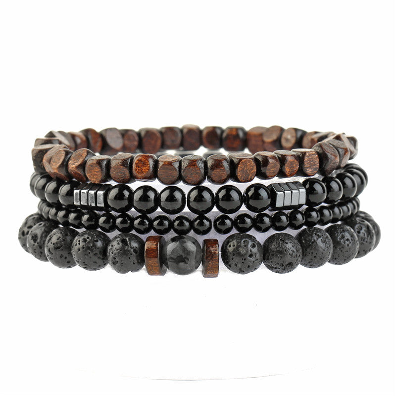 Pulsera de piedra de piedra volcánica de piedra volcánica al por mayor.